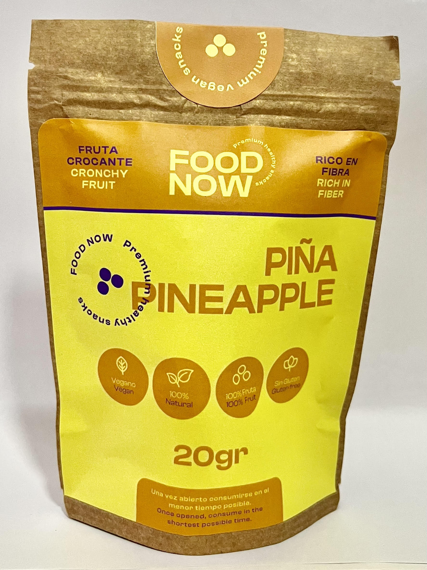 PINA LIOFILIZADA EN TROZOS FOOD NOW*20GR