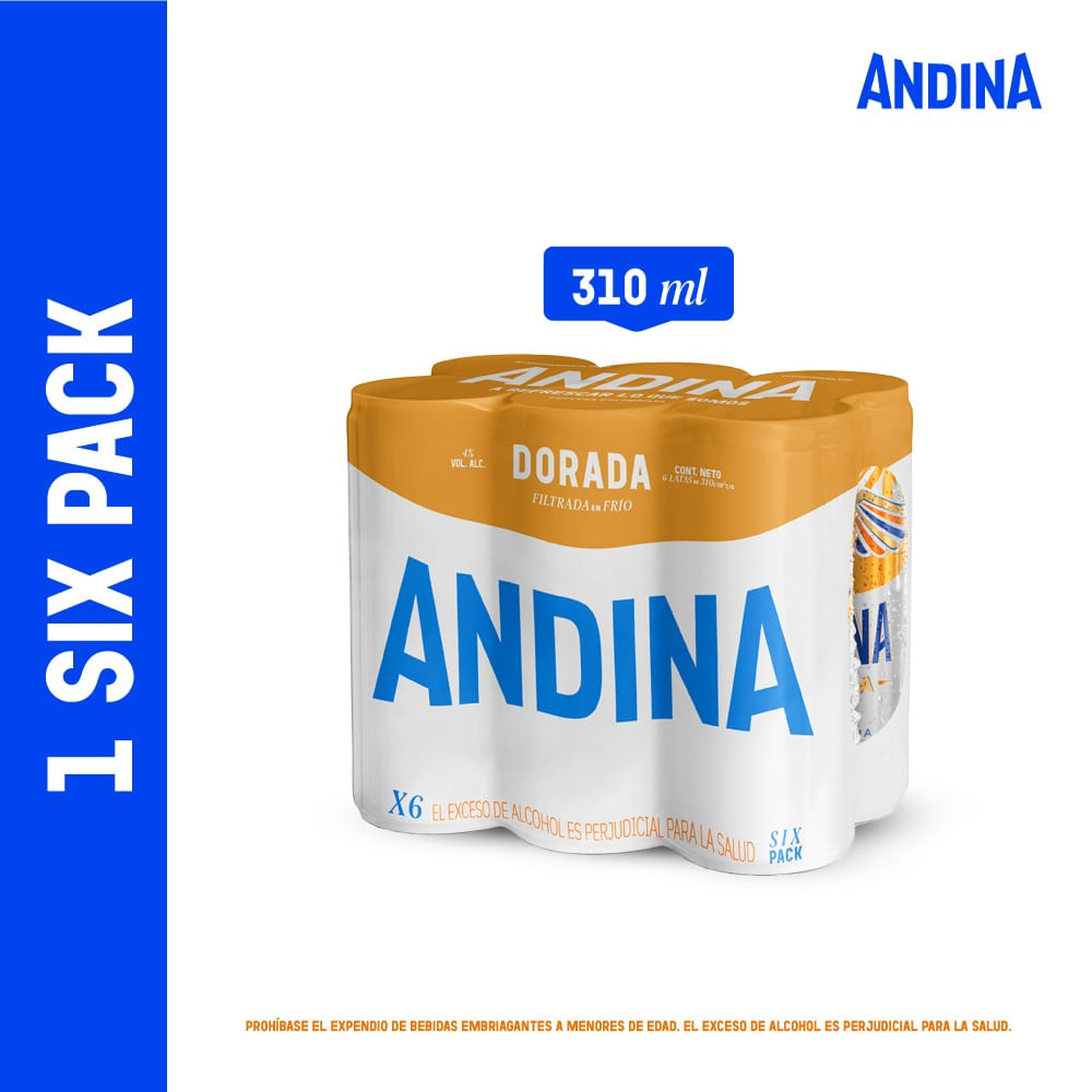 ANDINA DORADA SIXPACK LATA *1860ML