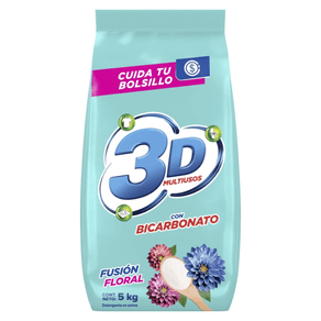 DETERGENTE POLVO 3D MULTI FUSI FLOR *5KG