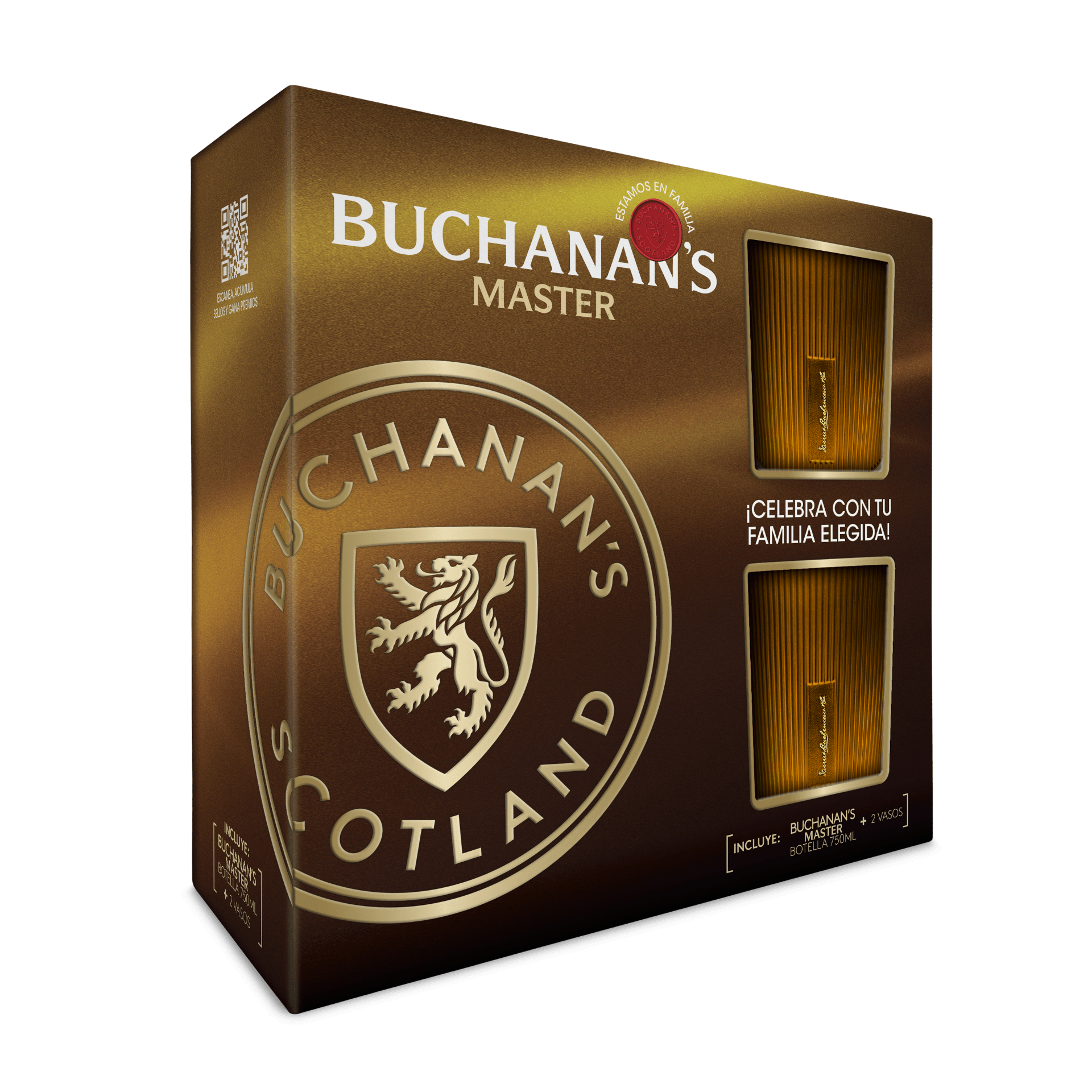 WHISKY BUCHANANS MASTER *750ML+2VASOS