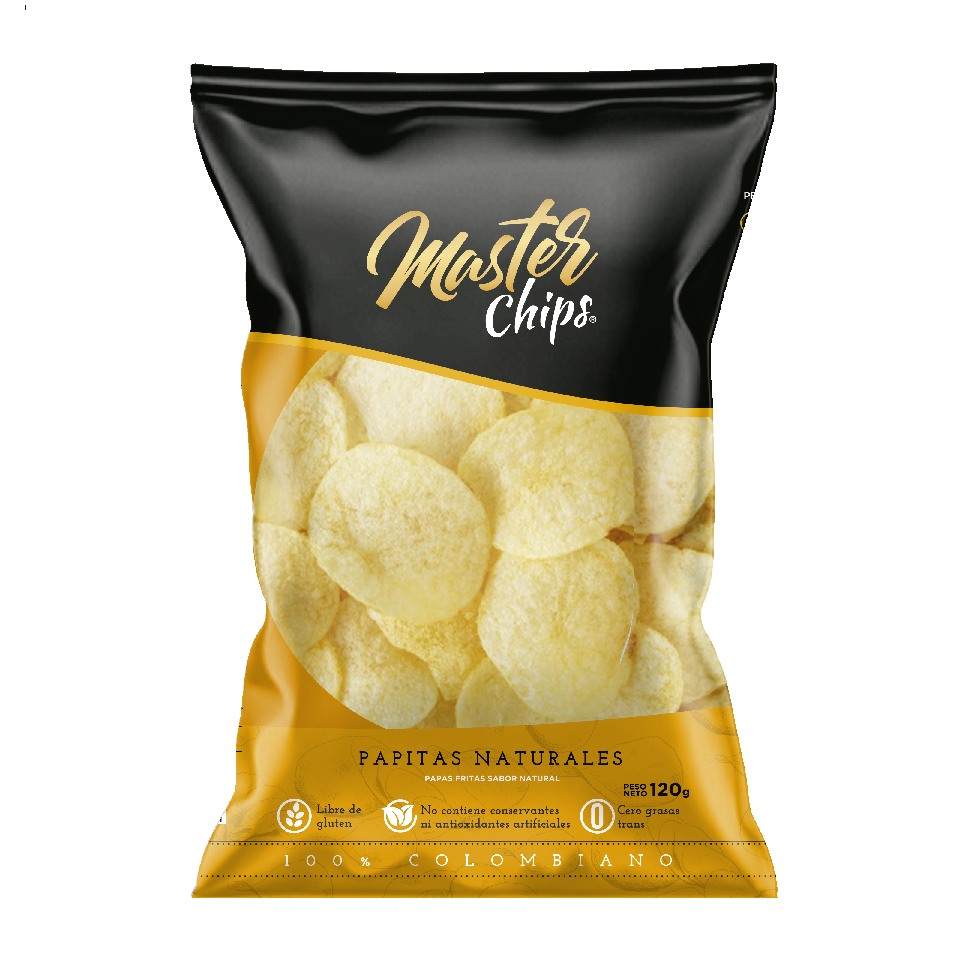 PAPA MASTER CHIPS  NATURAL  x 120GR