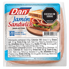 JAMON SANDWICH CERDO DAN *400GR