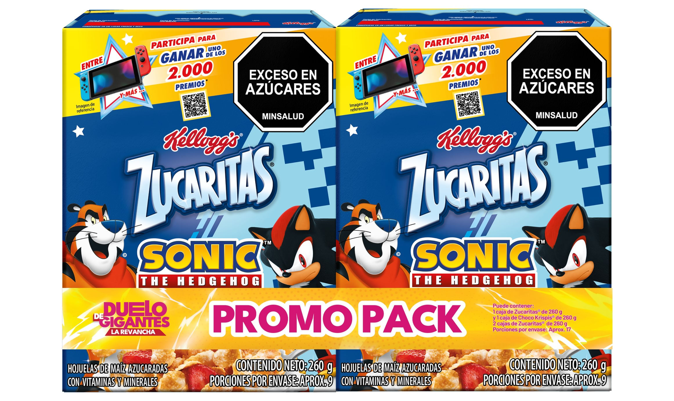 OF CEREAL KELLOGGS ZUCARITAS X2 *260GR