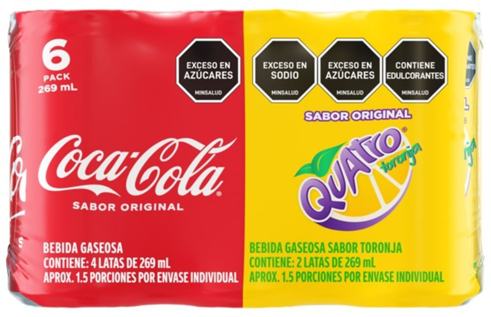 GASEOSA COCACOLA X4+QUATRO X2 *269ML