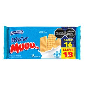 GALLETAS WAFER VAINILLA MAX PAG16 LLV 18