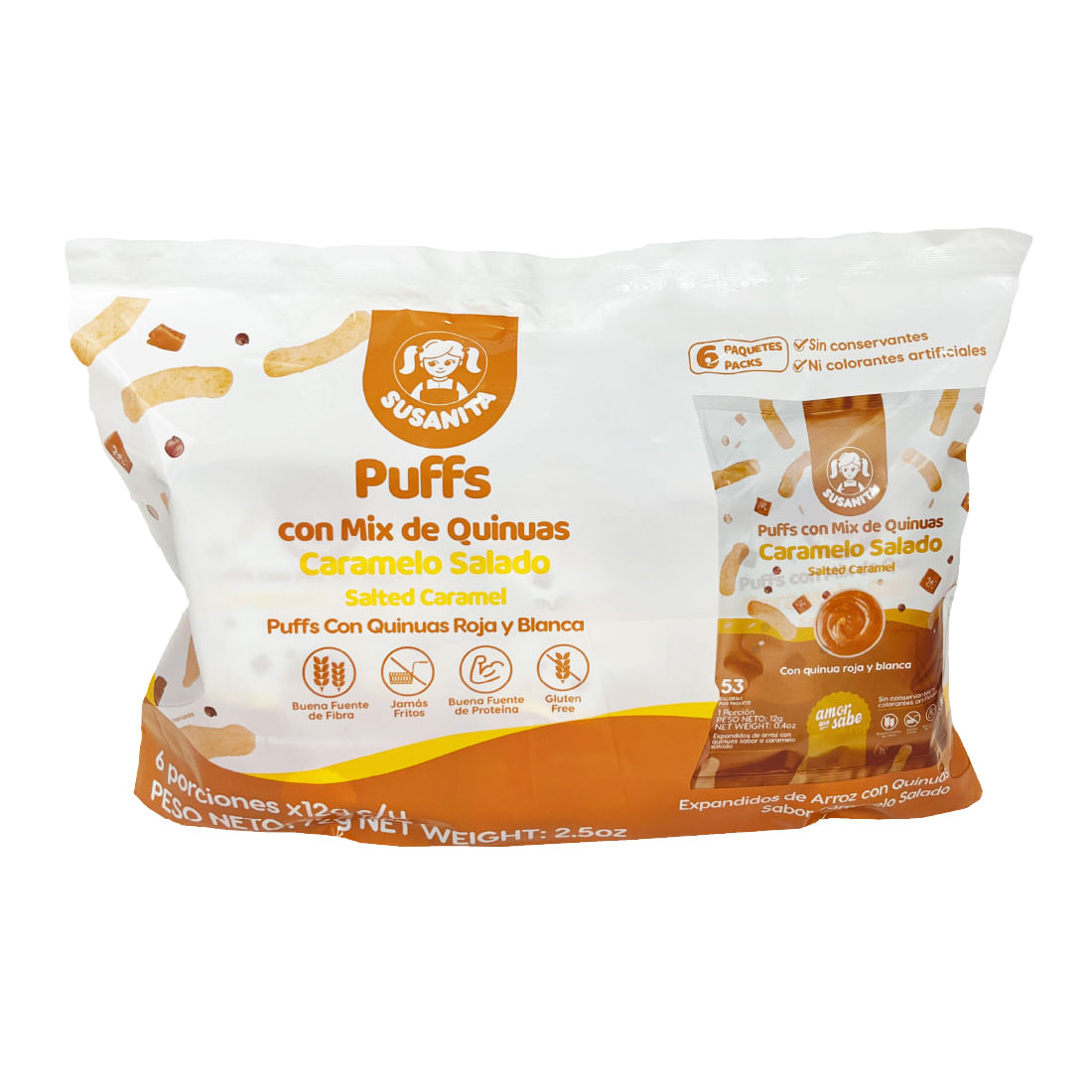 SUSANITA SIX PACK CARAMELO SALADO *72GR