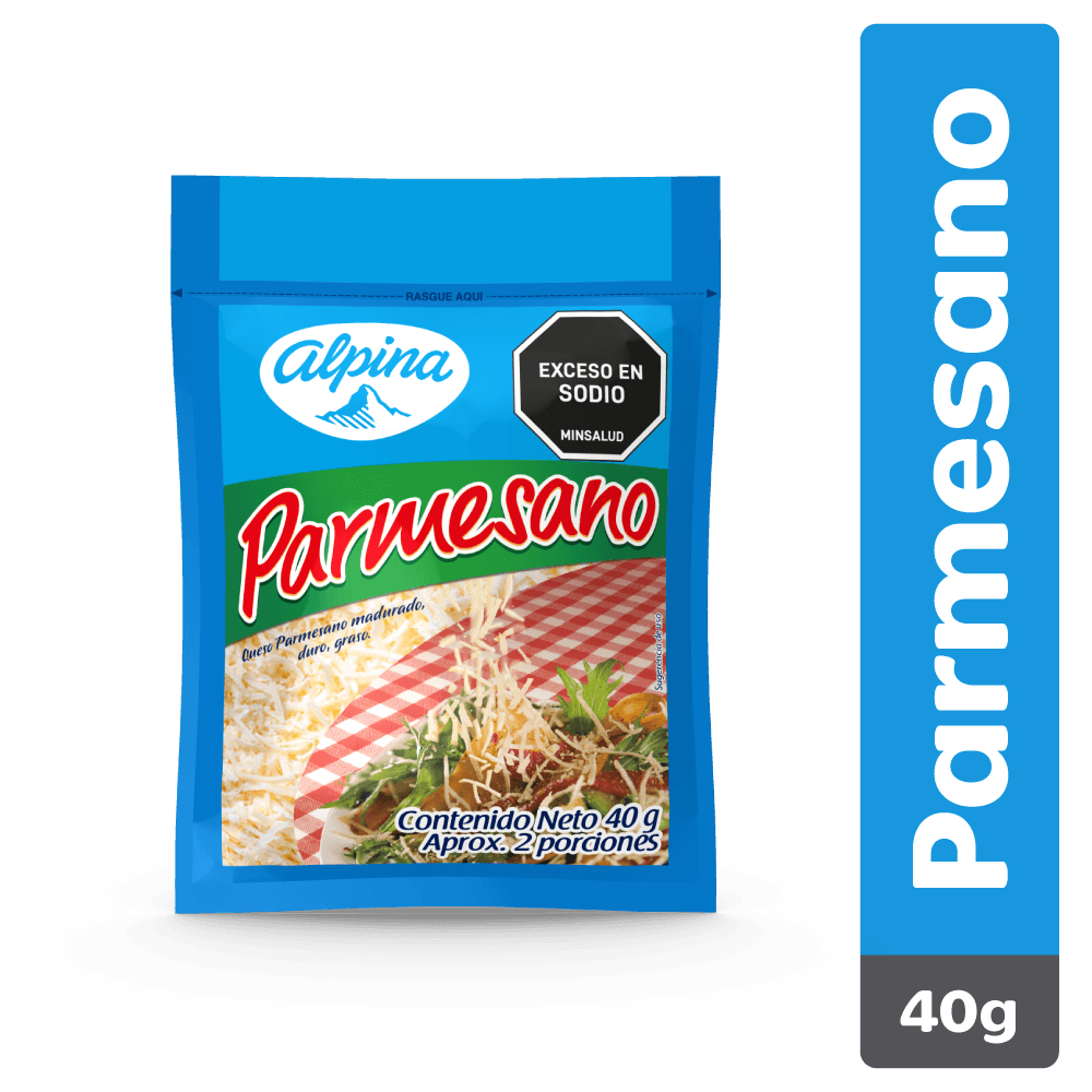 QUESO PARMESANO RALLADO  x 40GR ALPINA
