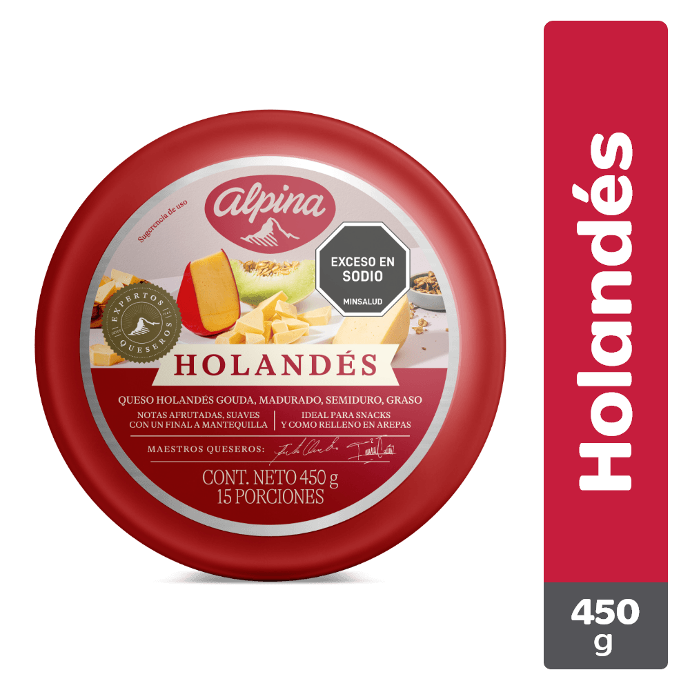 QUESO HOLANDES BOLA  x 450GR ALPINA