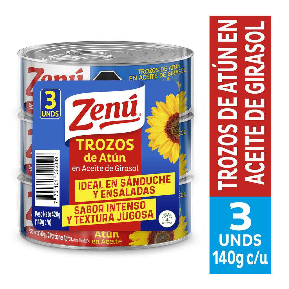 ATUN ZENU TROZOS ACEIT GIRASOL X3 *140GR