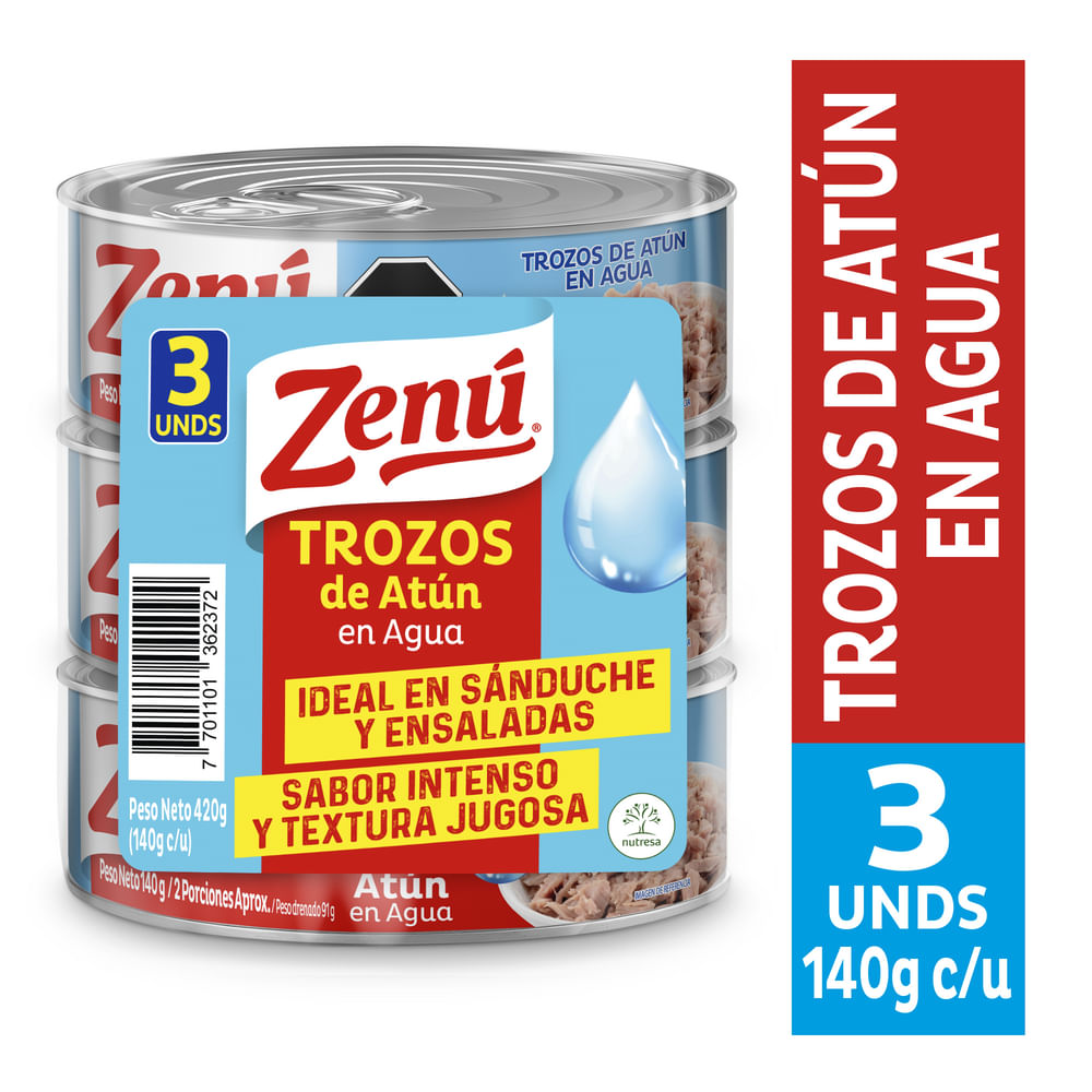 ATUN ZENU TROZOS AGUA TRIPACK *140GR.