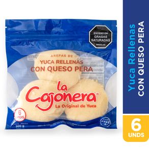 AREPA DE YUCA RELLENA CON QUESO PERA x 6