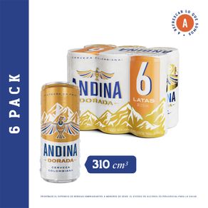 ANDINA DORADA SIXPACK LATA *1860ML