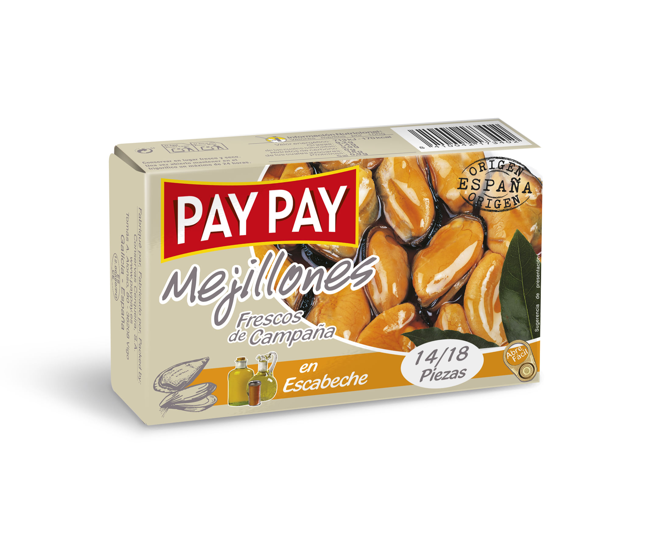MEJILLONES EN ESCABECHE PAY PAY *115GR