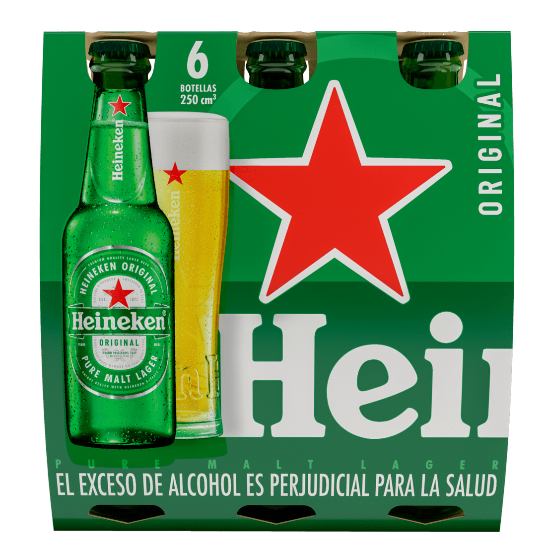 CERVEZA HEINEKEN NAL BOT X6 *250ML