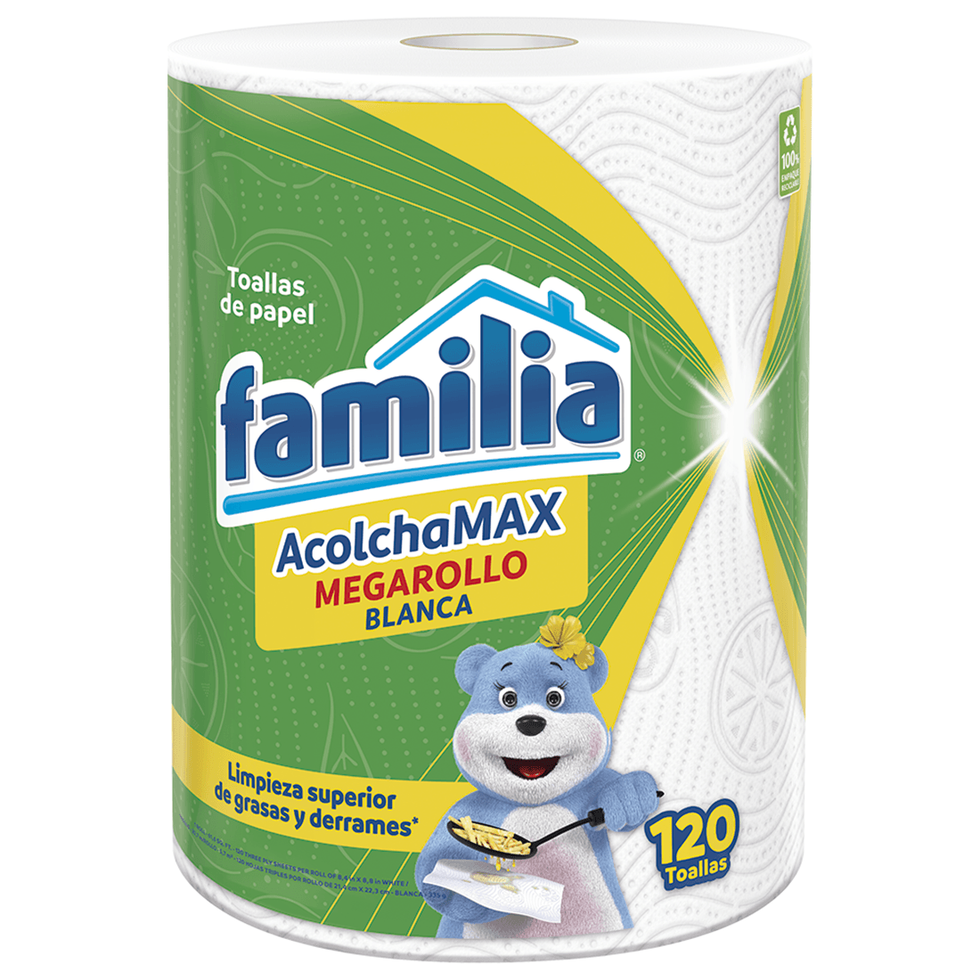 TOALLA  FAMILIA ACOLCHADA MEGA BLANCA