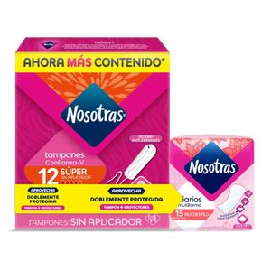 Oferta Tampones Nosotras Sin Aplicador X 12Und + 15 Protectores