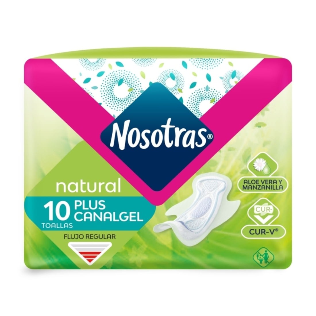 TOALLA NATURAL PLUS CANLGEL NOSOTRAS*10U