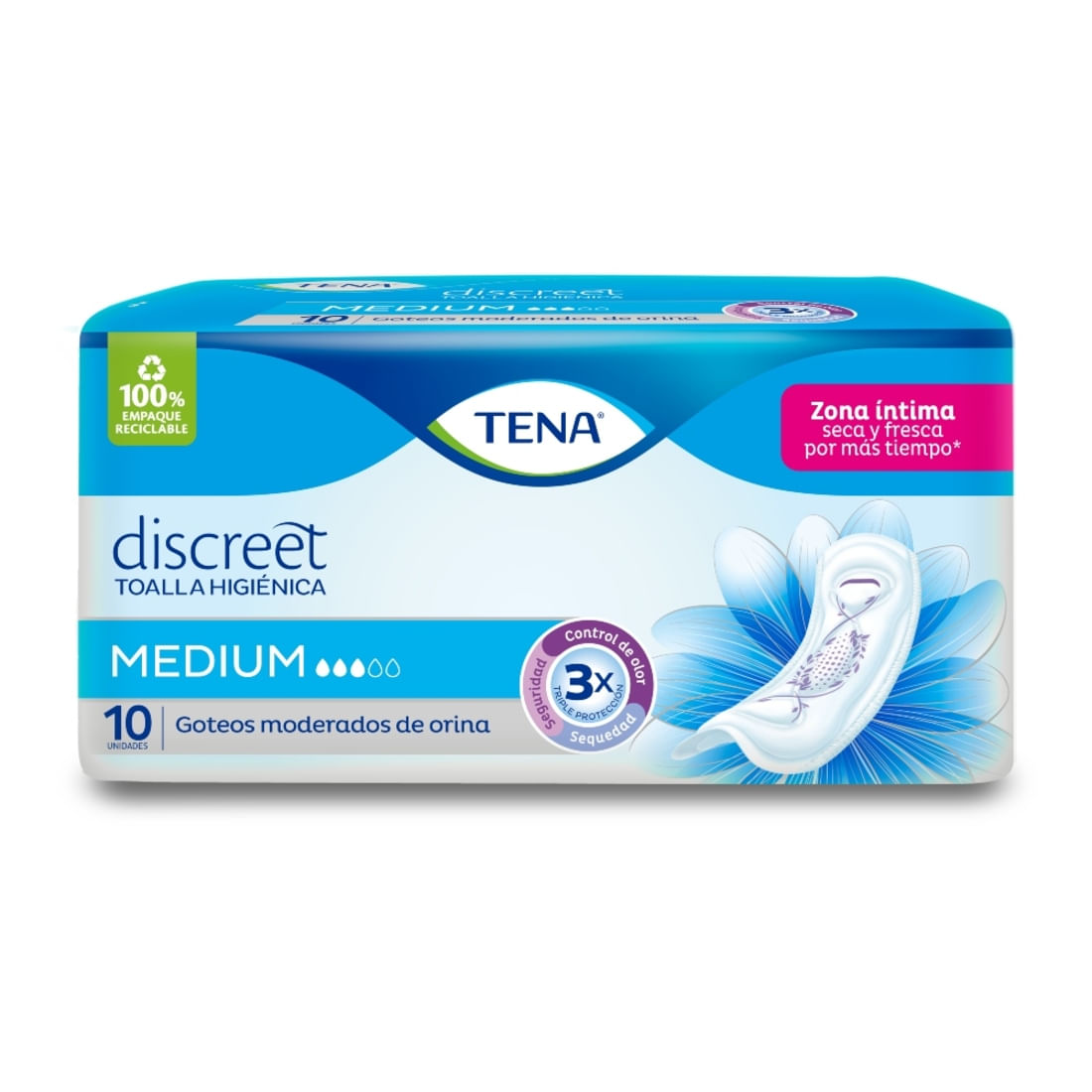 TOALLA  TENA MUJER X 10 UND