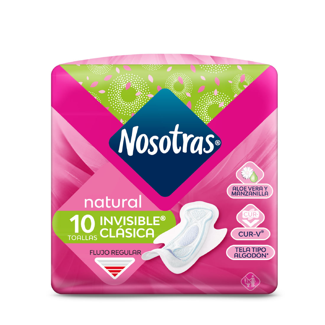 TOALLA H. NATUR INVISI CLAS ASEG. X10UND