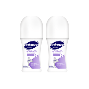 Desodorante BALANCE aclarado radiante roll-on 2 unds x50 g c/u precio especial