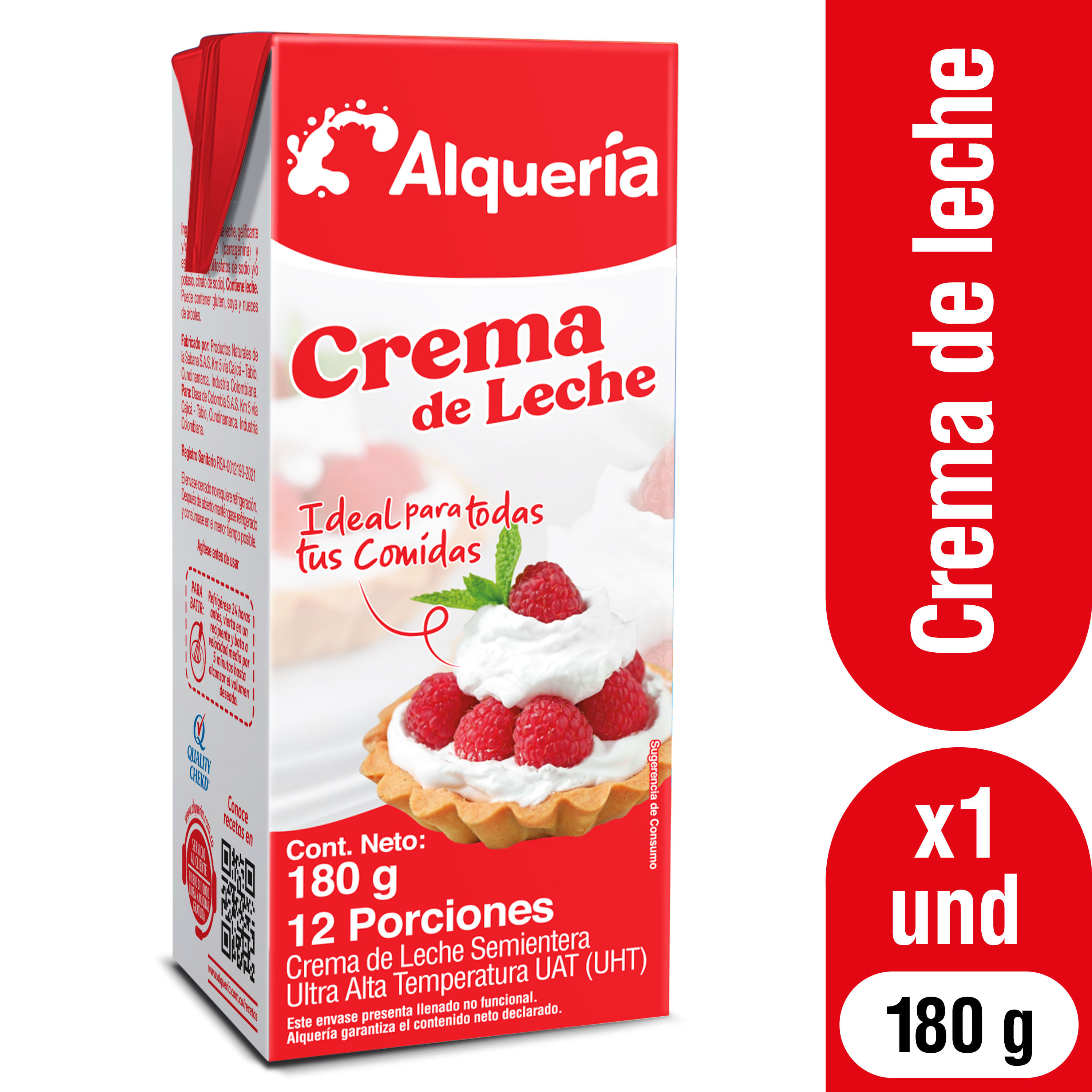 CREMA DE LECHE TETRA ALQUERIA *180 ML