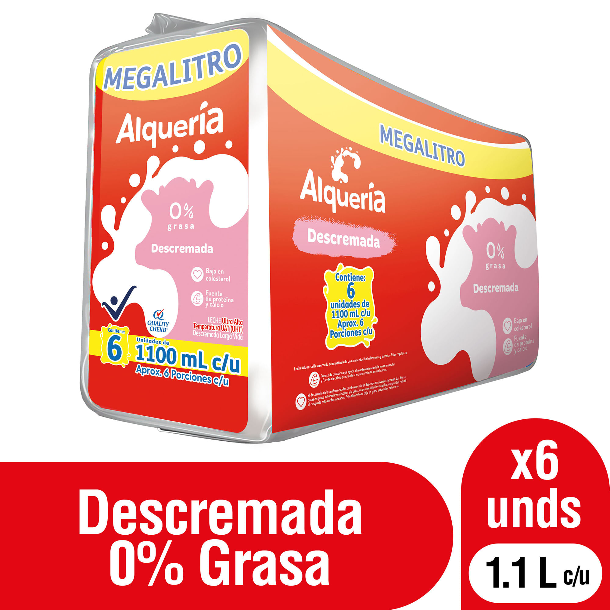 LECHE ALQUERIA DESCREM *1100 cc X 6 UND