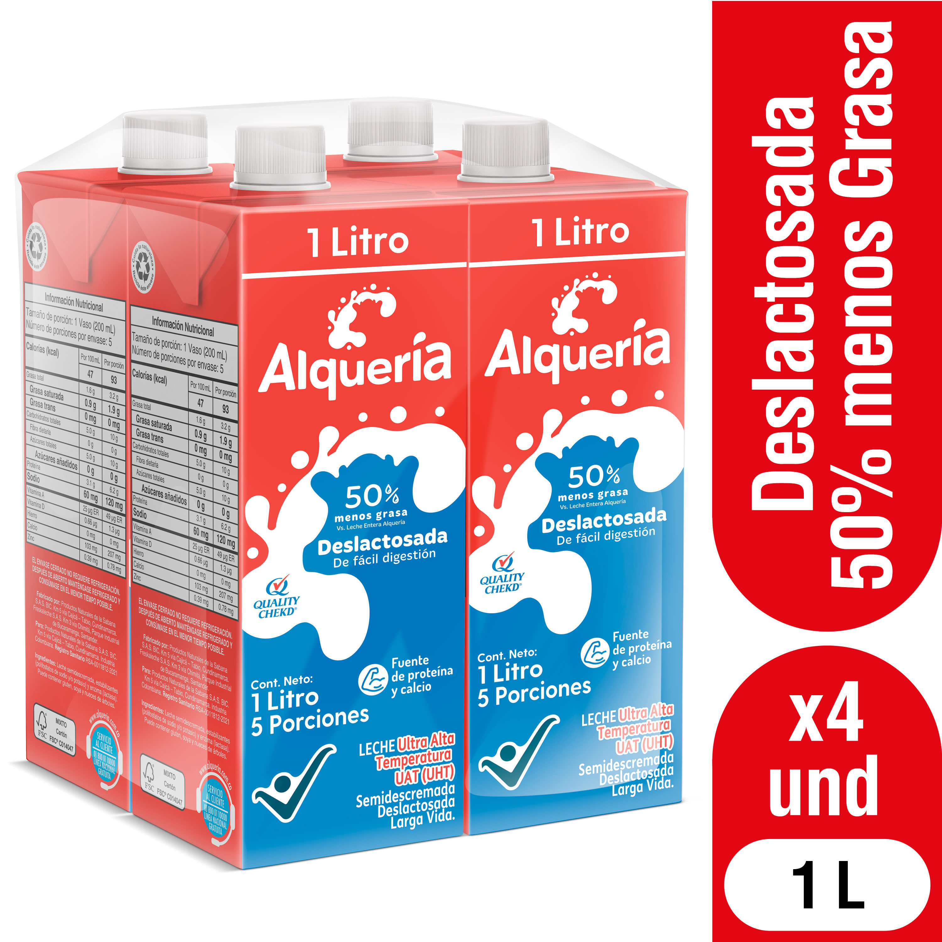LECHE  DESCLAC  ALQUERIA *4UND X 1000ML