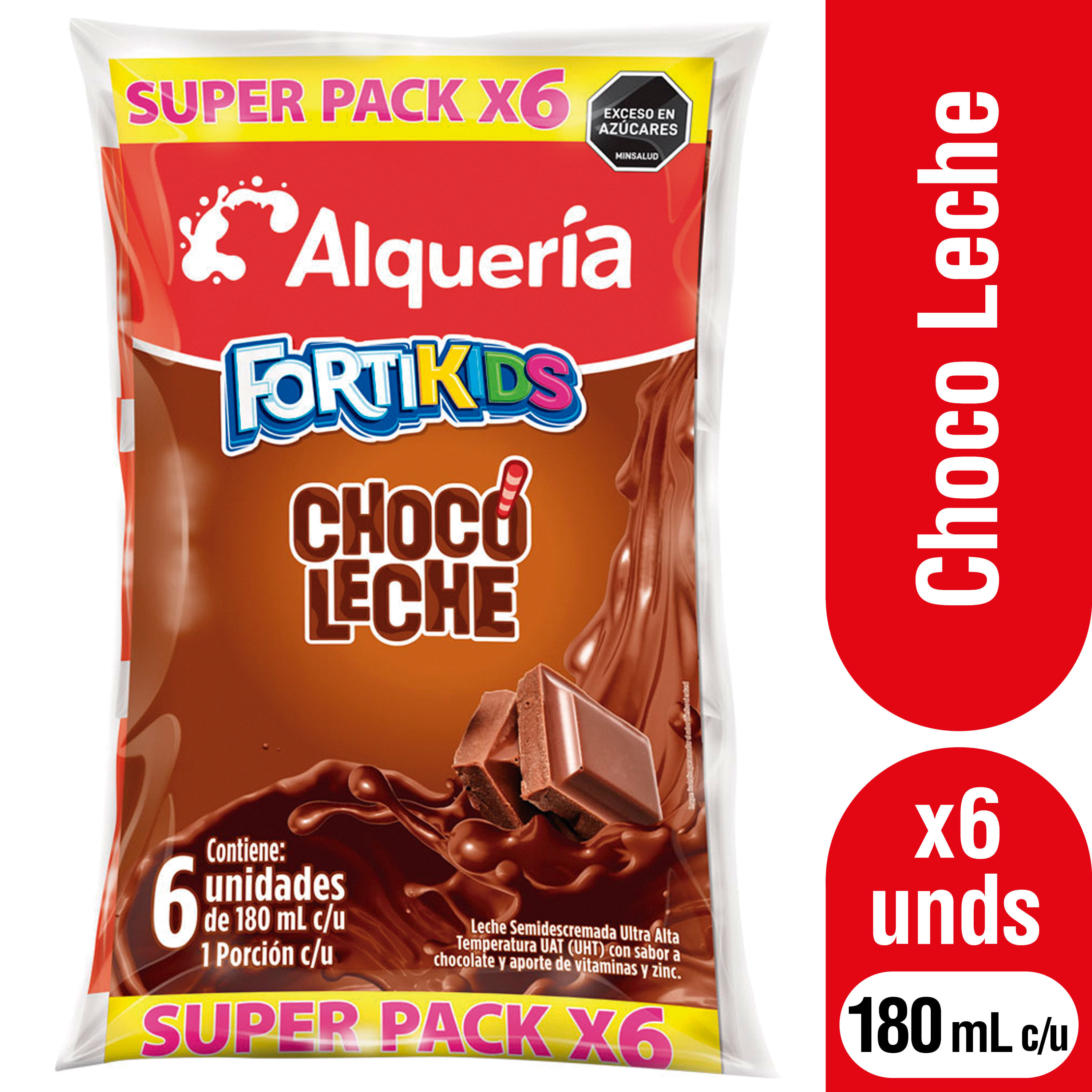 FORTKIDS LECHE SAB CHOCOLATE *180ML*6UND