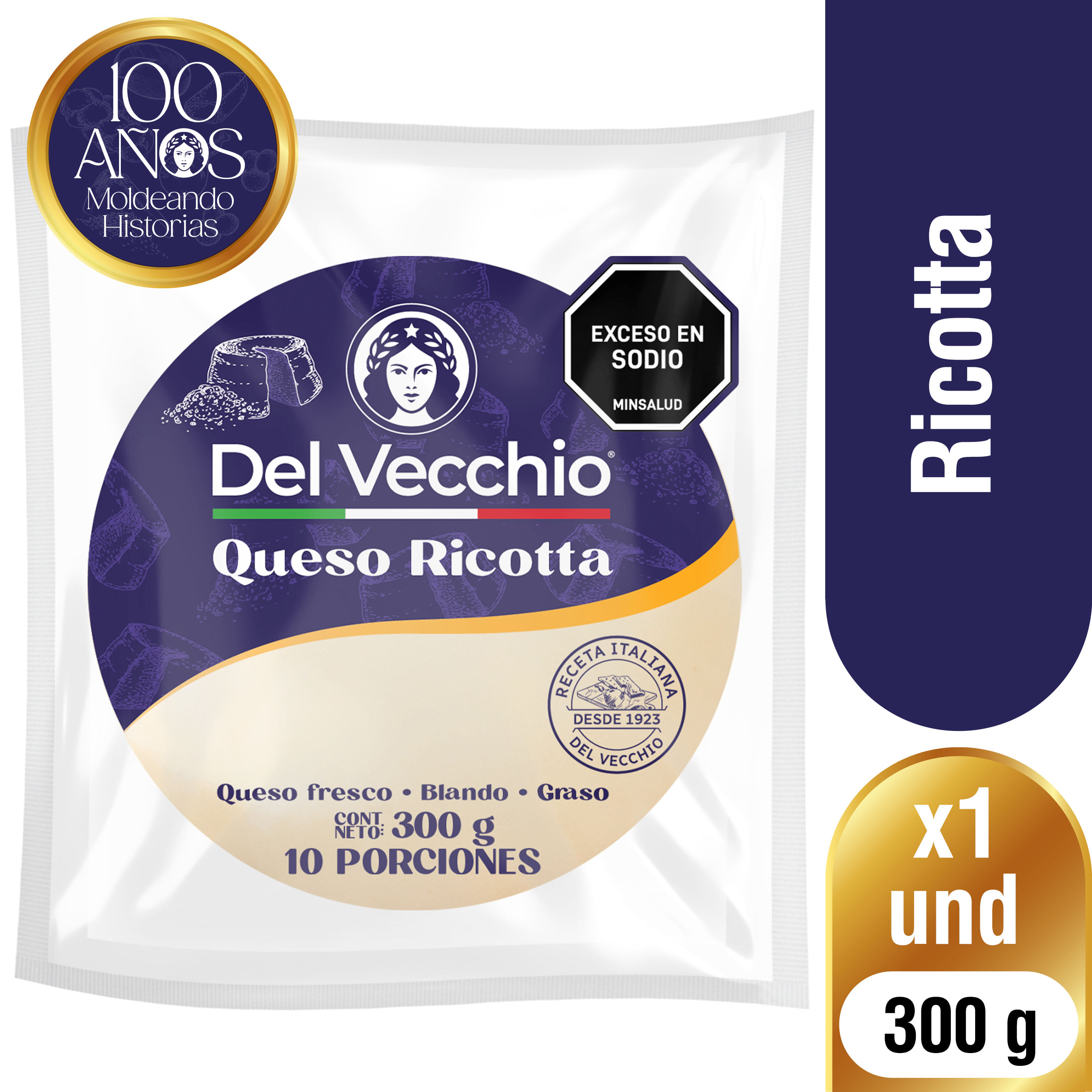 QUESO RICOTA 300gr DELVECCHIO
