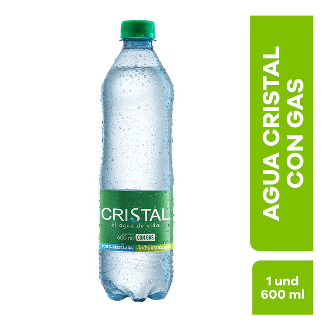 AGUA CRISTAL CON GAS  x 600ML