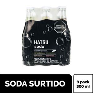 9 PACK SODA HATSU VIDRIO x 300 ML