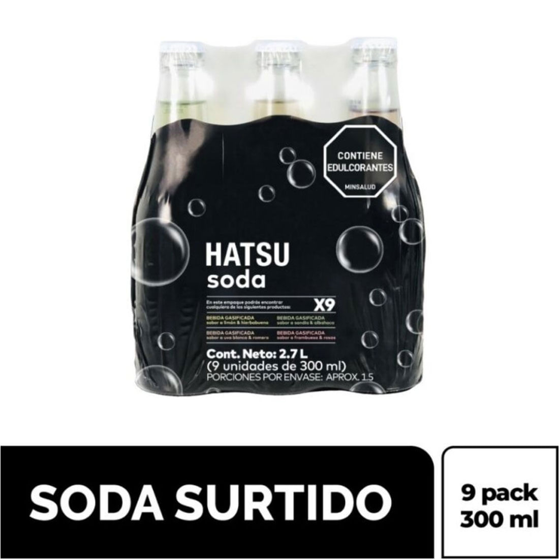 9 PACK SODA HATSU VIDRIO x 300 ML