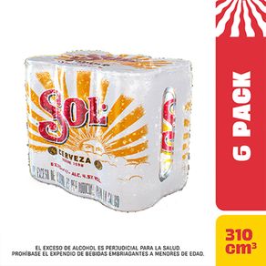 CERVEZA SOL LATA SIXPACK *310ML