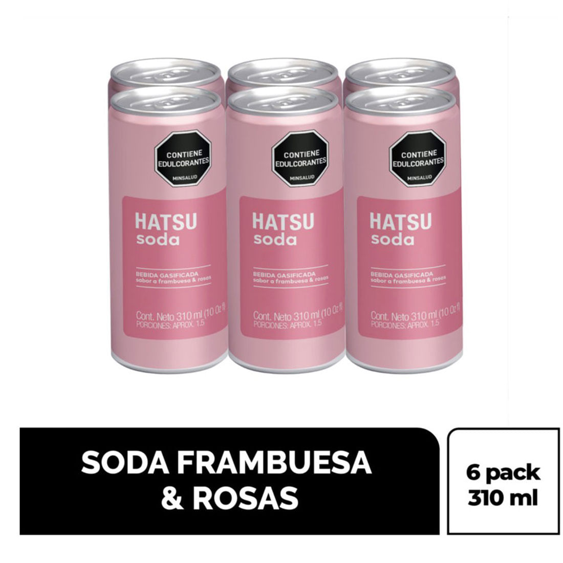 SODA HATSU FRAMBUESA LATA X6 *310ML