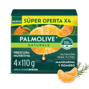 Jabón PALMOLIVE mandarina romero 4 unds x110 g c/u