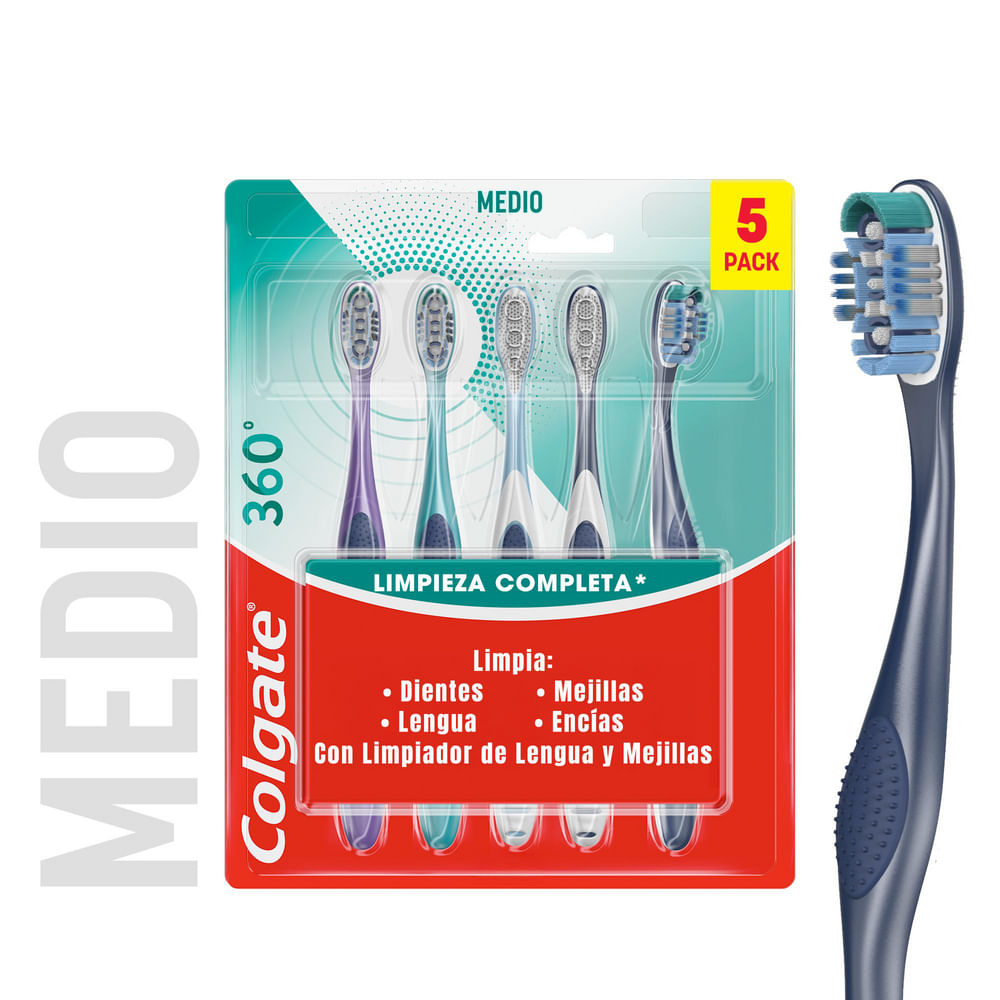 CEPILLO DENTAL MEDIO COLGATE 360° X5