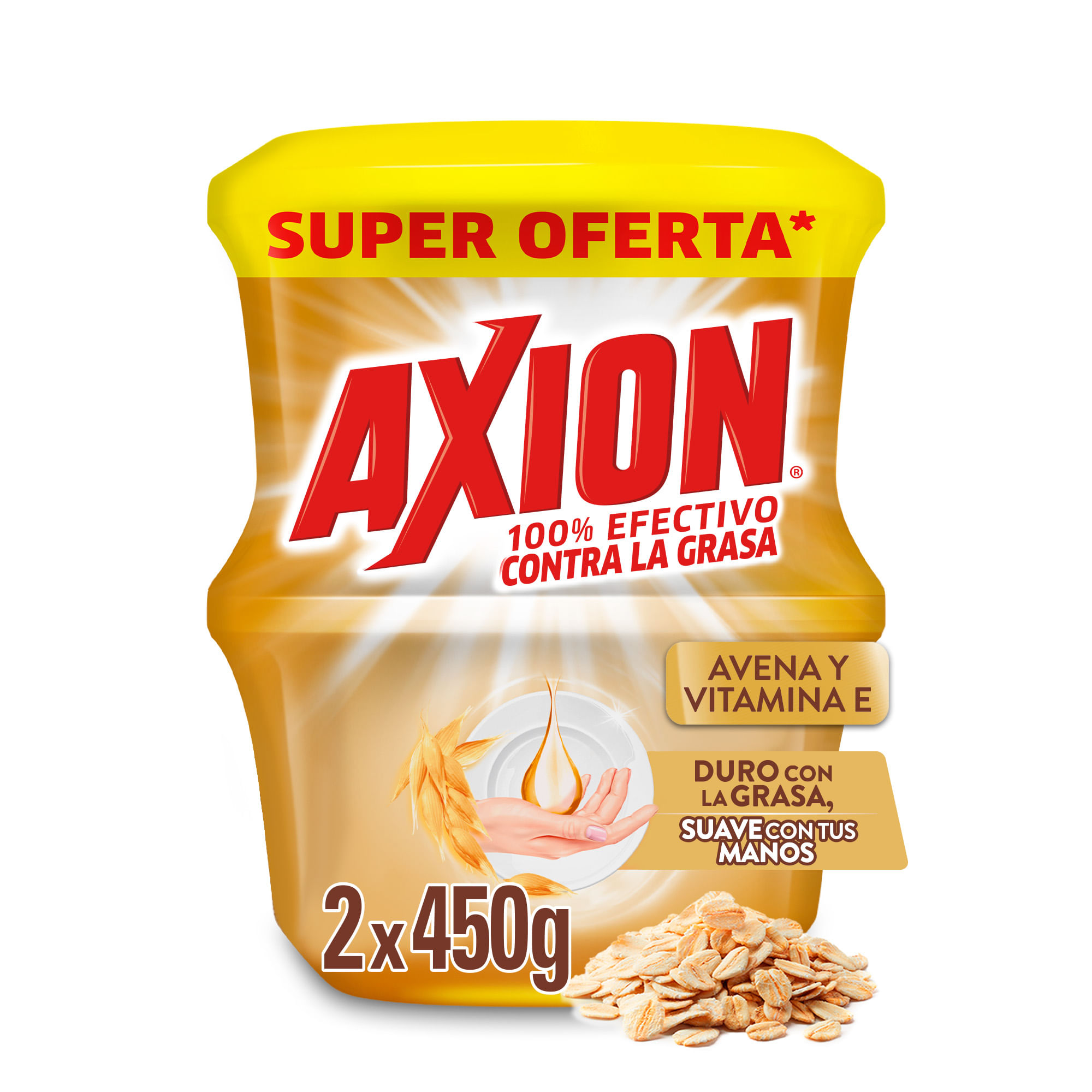 LAVAPLATOS CREMA AXION AVENA 2*450GR