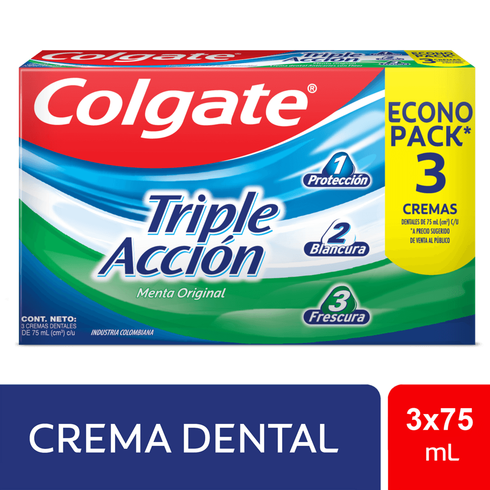 CREMA COLGATE TRIPLE ACCION 3*75ML