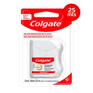 Seda dental COLGATE total con cera x25 mt
