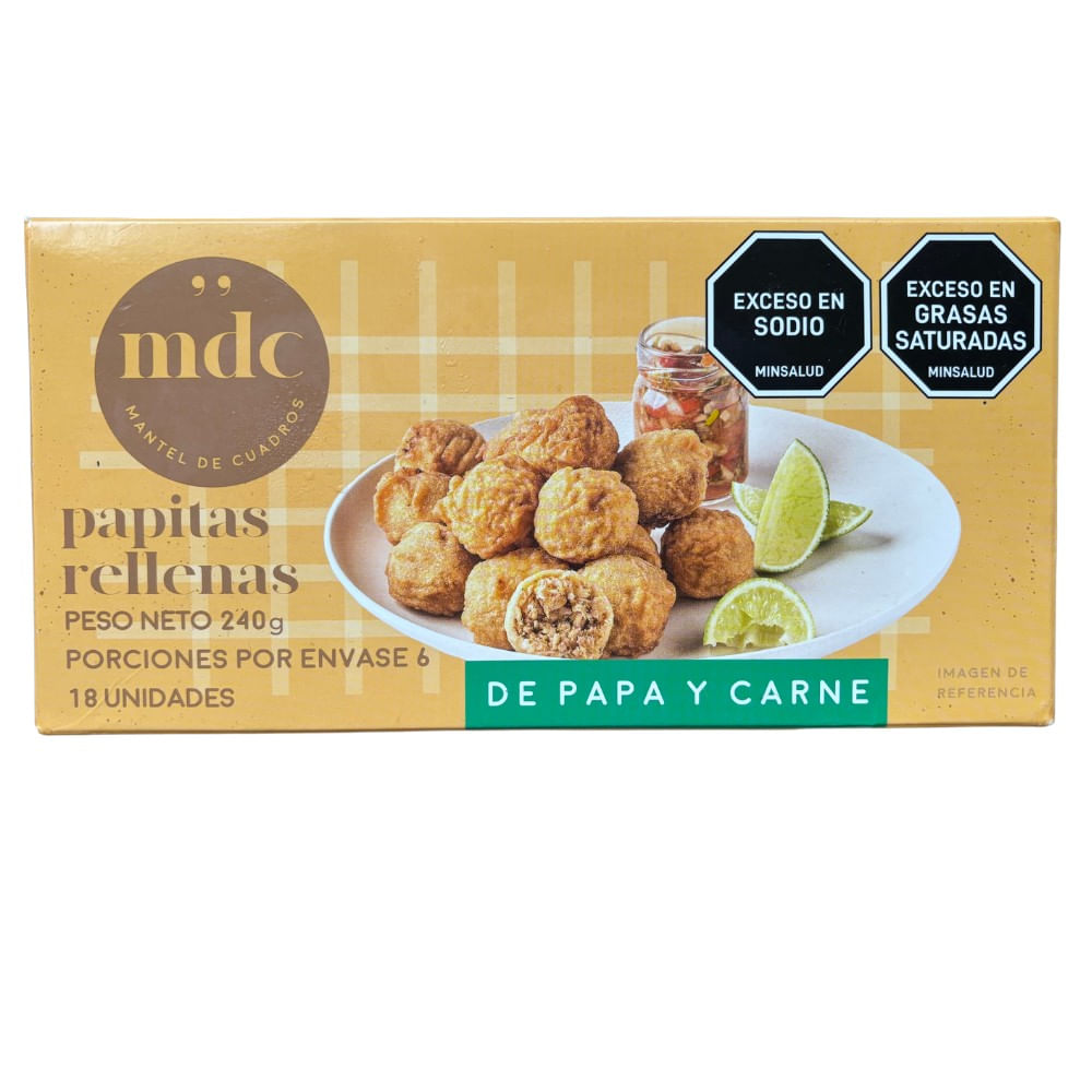 PAPITAS RELLENAS  MANTEL CUADRO x 18UND