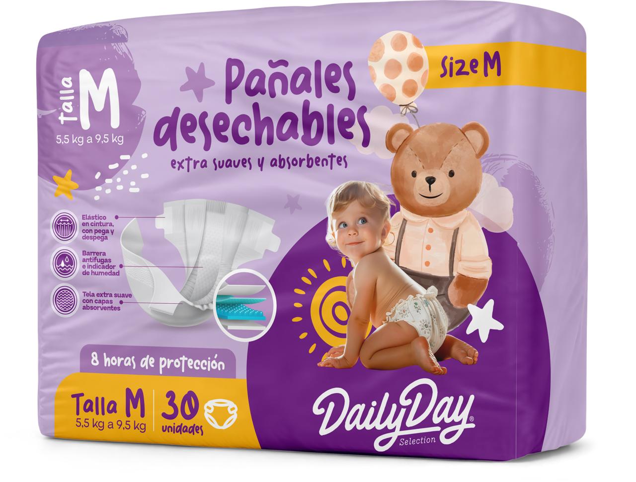 PAÑALES DESECHAB DAILYDAY TALLA M*30UNDS