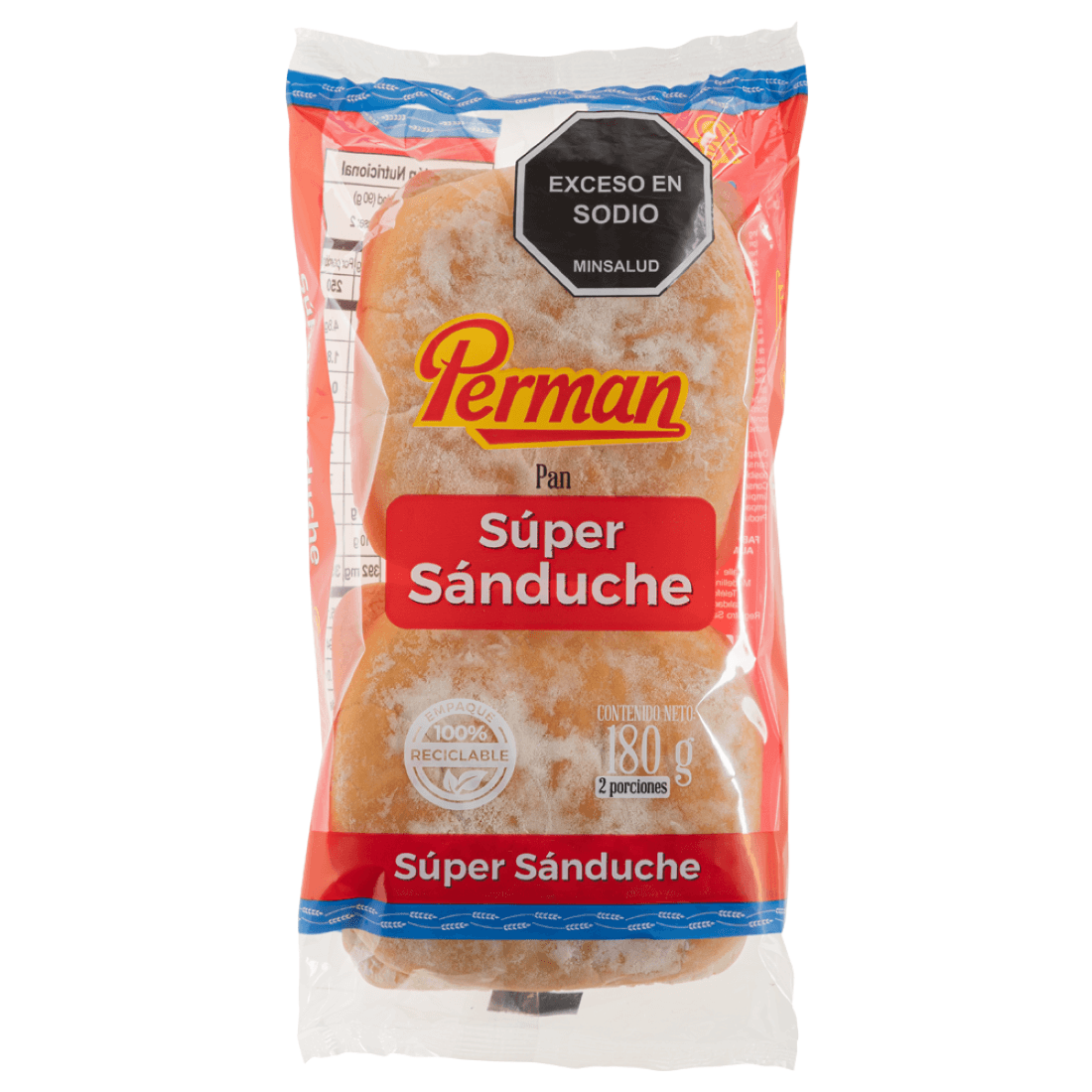 PAN SUPERSANDUCHE PERMAN  x 2  180g