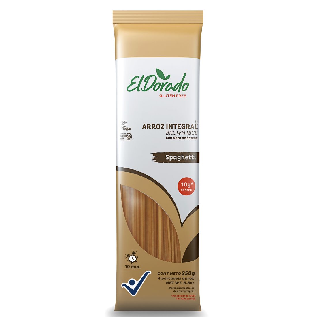 SPAGUETTI DE ARROZ INTEGRAL DORADO*250GR