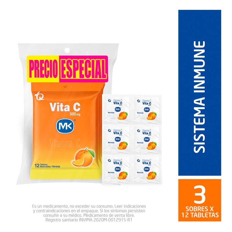 VITAMINA C MK NARANJA x 12UND
