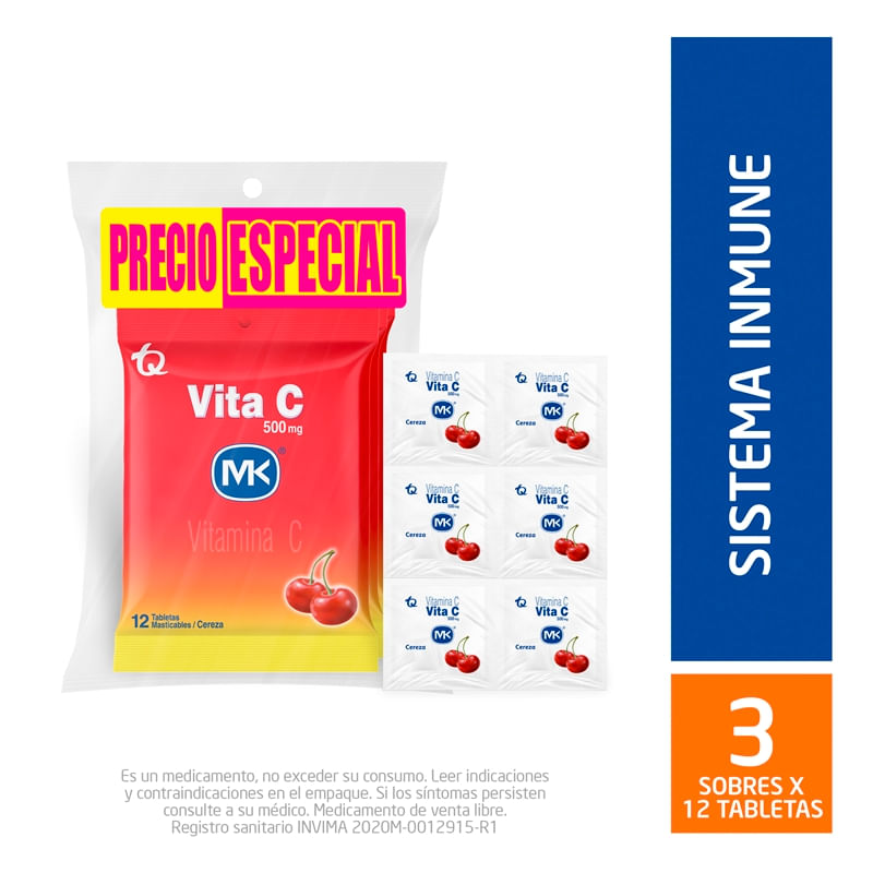 VITAMINA C CEREZA*12UND