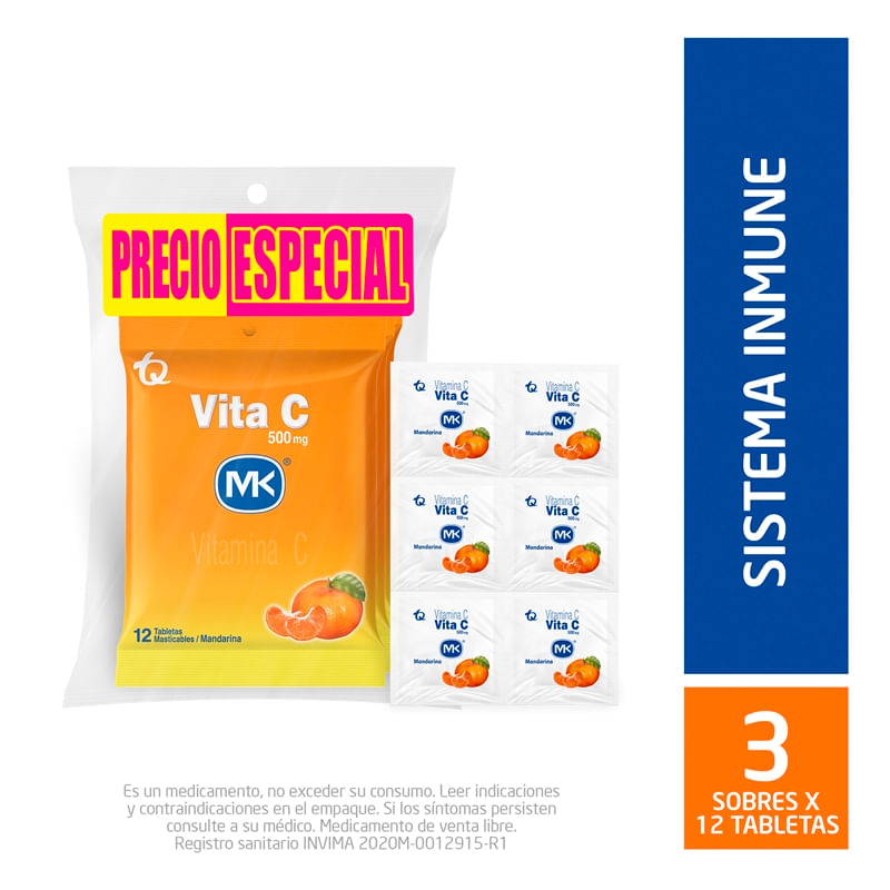 VITAMINA C MK MANDARINA x 12UND