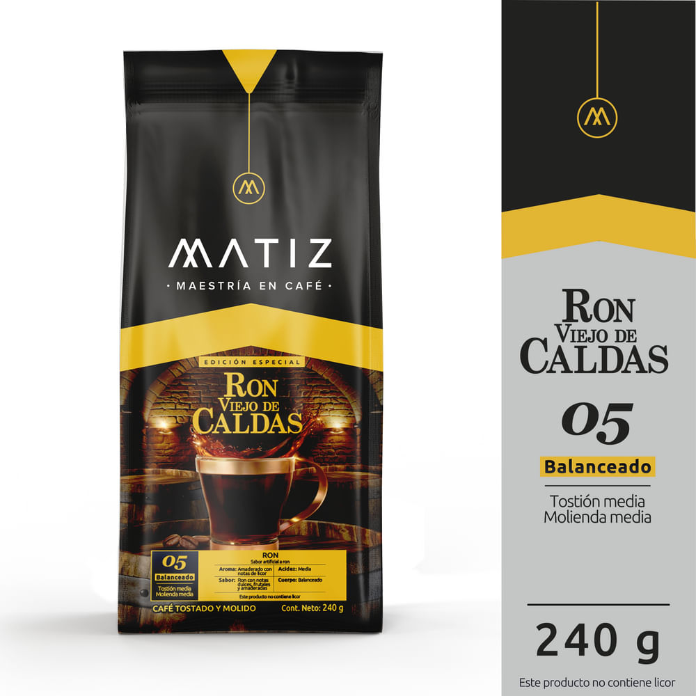CAFE MOLIDO PREMIUM MATIZ RON*240GR