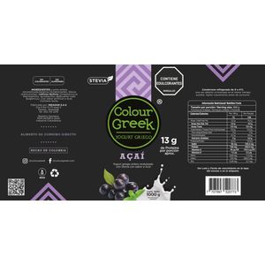 Yogurt Griego Acai Stevia Colour*1000 gr