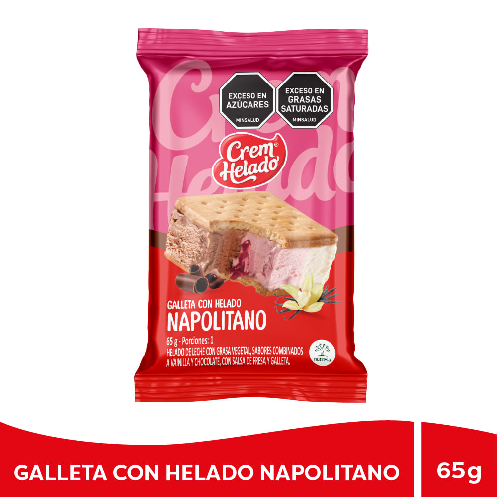GALLETA CON HELADO NAPOLITANA*65GR