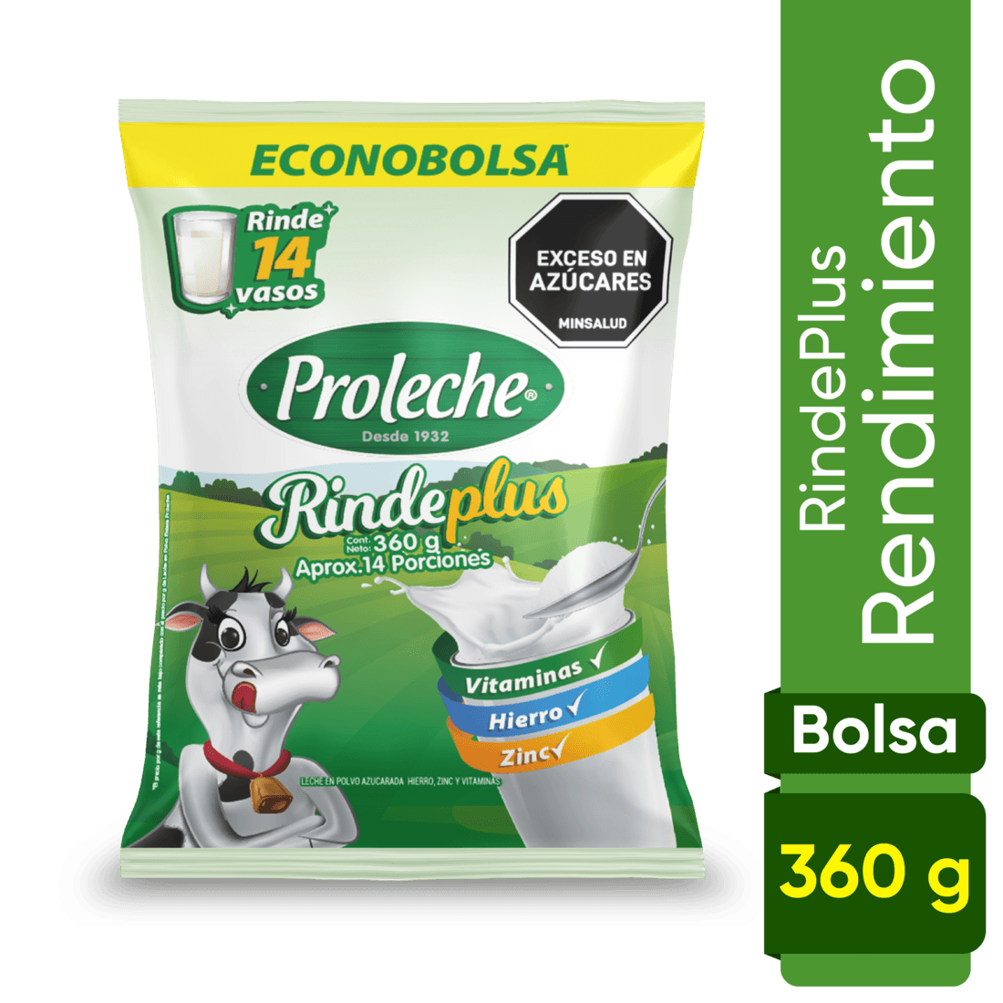 LECHE POLVO PROLECHE RINDE PLUS*360GR